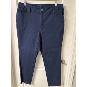 Style & Co Straight Leg Women Plus Size 18W Casual Navy Blue High Rise Pants